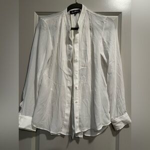 Sam Edelman Classic White Tuxedo Blouse